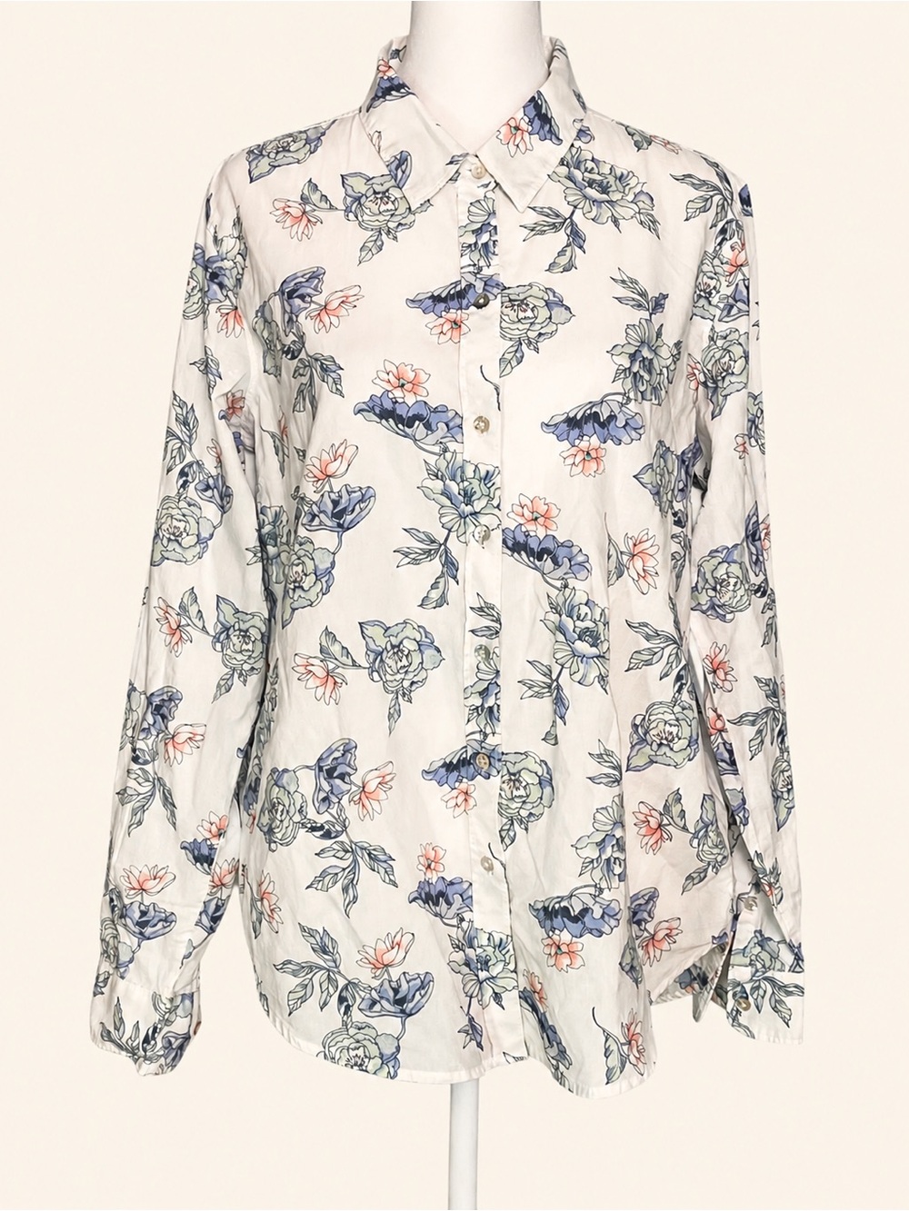 🪻🩵 Lucky Brand S/P 100% Cotton Botanical Floral Button-Down | Garden-Girl Shirt